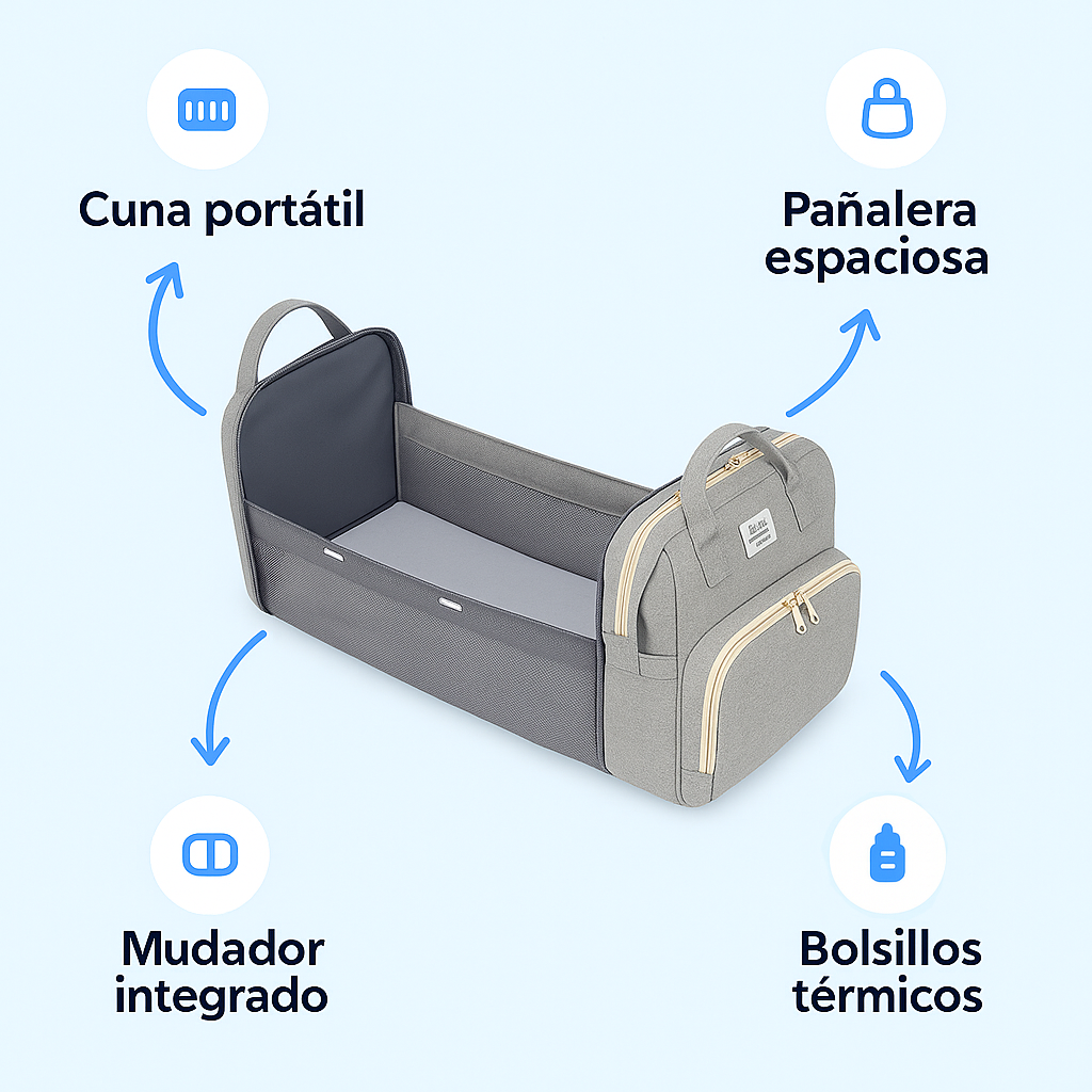 Mochila 3 en 1 (Pañalera, Cuna, Mudador) SunshineBag™