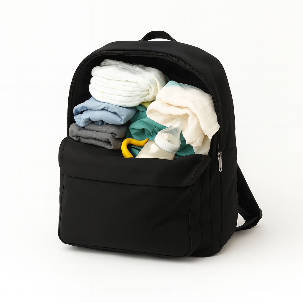 Antes: mochila común desordenada