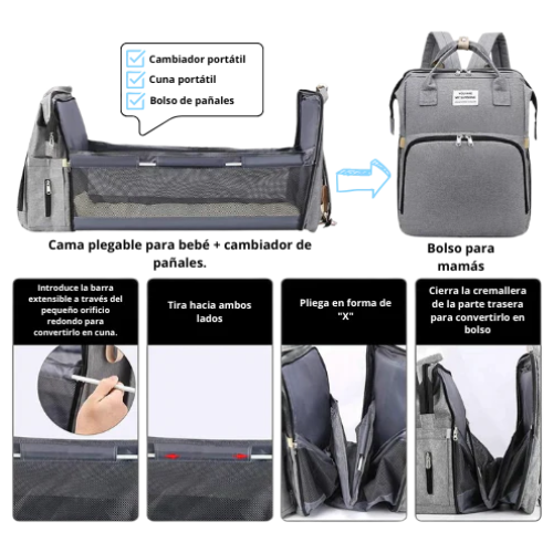 Mochila 3 en 1 (Pañalera, Cuna, Mudador) SunshineBag™